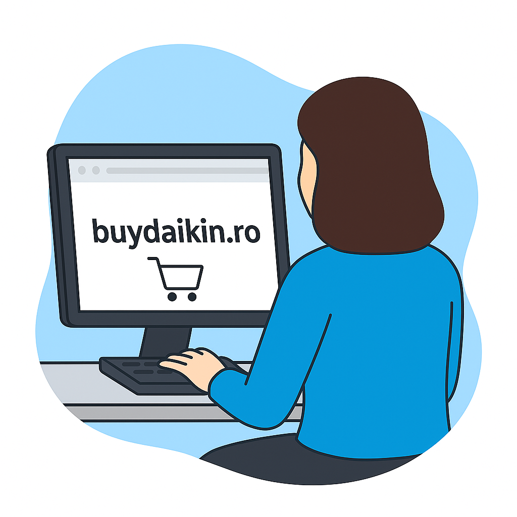 Persoana care cumpara un aer conditionat de pe buydaikin.ro